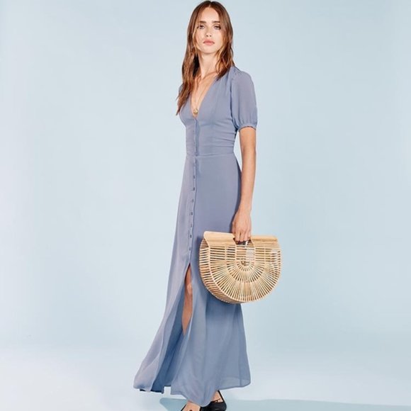 Reformation Dresses & Skirts - Reformation wisteria periwinkle light blue Lovetta button down maxi dress